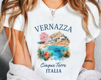 Cinque Terre TShirt, Vernazza Italy Shirt, Unisex Soft T-Shirt, Cinque Terre Gift, Italy Trip Tee, Liguria Italia, Italy Travel Outfit