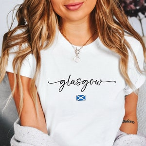 Cute Glasgow Shirt, Glasgow TShirt, Unisex Softstyle Tee, Glasgow Trip TShirt, Glasgow Souvenir, Glasgow Scotland Gifts, Glasgow Clothes