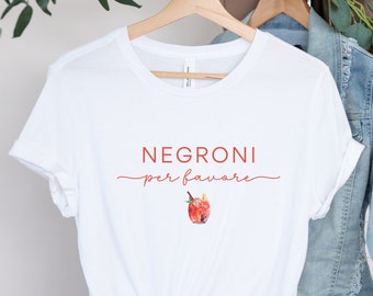 Negroni Per Favore Shirt, Negroni Gift, Minimalistic Italian Cockail T Shirt, Italia Tee, Cute Negroni TShirt, Firenze, Florence Gift
