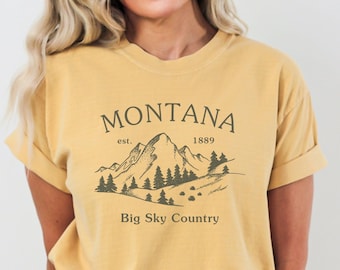 Montana Shirt, Montana Comfort Colors®, Montana Crewneck, Montana Gift, Montana Apparel, Montana Souvenir, Hiking, Camping, Montana Clothes