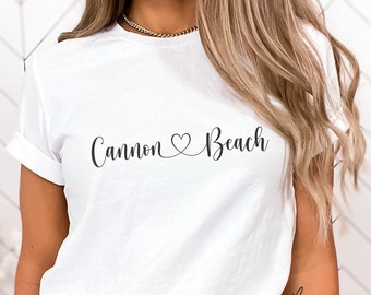 Cute Cannon Beach Shirt, Minimalistic Oregon TShirt, Cannon Beach Gift, Unisex Softstyle Tee, Oregon Trip