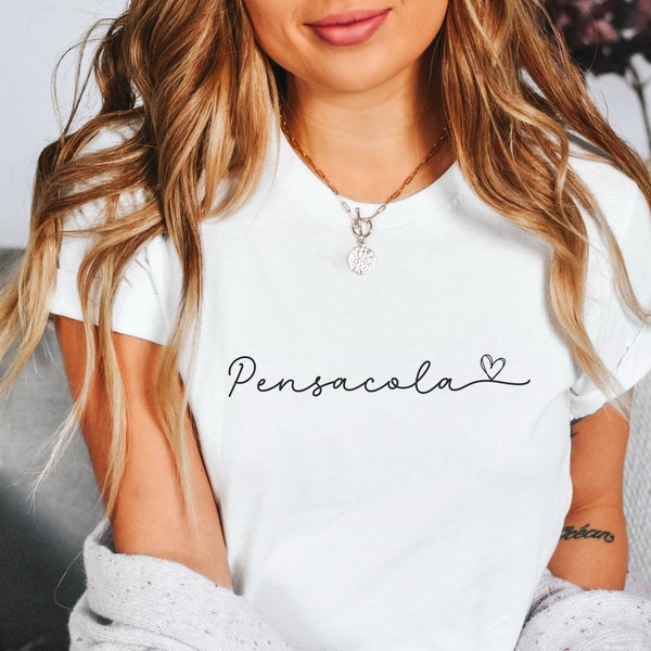 Jolie chemise Pensacola, t-shirt minimaliste, t-shirt unisexe Pensacola Florida, t-shirt Pensacola Beach, cadeau de voyage Pensacola en Floride