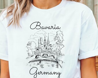 Bavaria Shirt • Germany Trip TShirt • Softstyle Tee • Cute Vintage Style Crewneck T-Shirt • Bavarian Souvenir • Oversized Clothes for Women