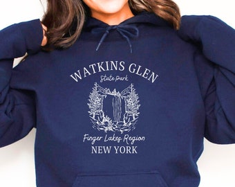 Watkins Glen Hoodie, Unisex Hooded Watkins Glen Sweater, Finger Lakes Trip, Watkins Glen Gift, Seneca Lake Travel, State Park Hoodie