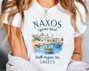 Naxos TShirt, Naxos Greece Shirt, Unisex Soft T-Shirt, Naxos Island Gift, Naxos Trip Tee, Naxos Travel Outfit, Greece Island Hopping