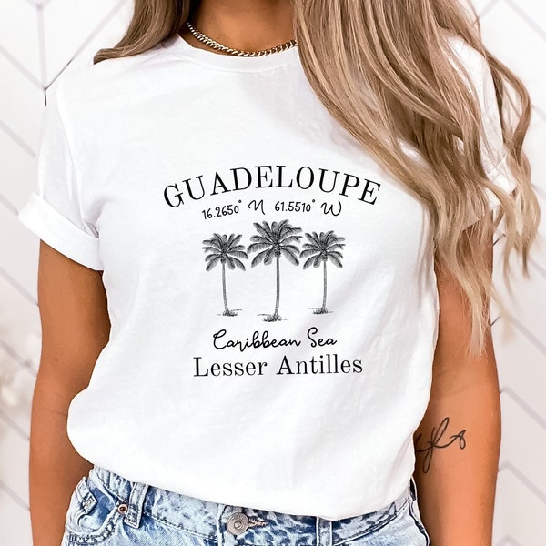 Guadeloupe Shirt, Palm Tree, Unisex Softstyle Tee, Caribbean Cruise TShirt, Guadeloupe Island, Guadeloupe Vacation, Guadeloupe Gift