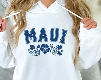 Maui Hoodie, Unisex Hooded Sweater, Soft Maui Pullover, Cute Maui Clothes, Hawaii Apparel, Hawaii Travel, Maui Crewneck, Hawaii State Gift