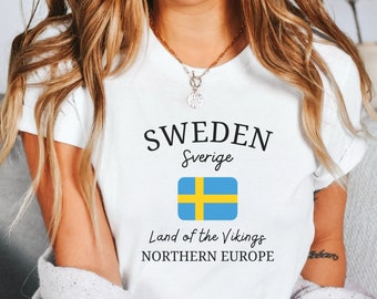 Sweden Flag T-Shirt, Sverige Shirt, Soft Unisex Sweden Tee, Scandinavia Trip TShirt, Sweden Outfit, Sweden Souvenir, Stockholm, Malmö