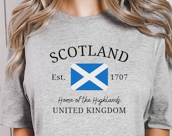 Scotland Flag Shirt, Scotland T-Shirt, Scottish Tee, Softstyle, Scotland Trip T Shirt, Scotland Vacation Gift, Scottish Flag Souvenir