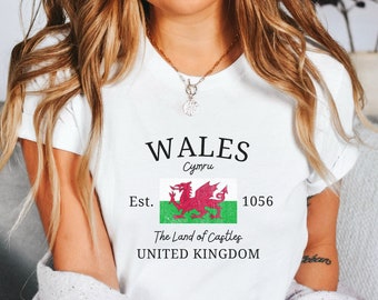 Wales Flag Shirt, Wales T-Shirt, Unisex Wales Tee, Wales Gift, Wales UK Souvenir, Wales Sweater, Welsh Gift, Wales Clothes, Wales Trip