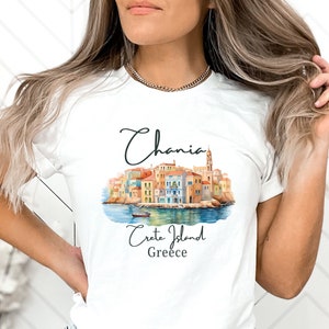 Chania Crete Shirt, Greek Island TShirt, Unisex Softstyle Tee, Crete T-Shirt, Chania Gift, Crete Travel, Greece Vacation, Crete Souvenir