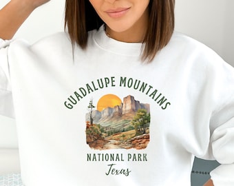 Guadalupe Mountains Sweater, Texas Mountains Gift, Retro National Park Tee, El Paso TX, Texas Hiking, Camping, Guadalope Sweatshirt