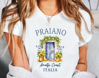 Praiano Shirt, Praiano Italy TShirt, Praiano Lemons, Cute Amalfi Clothes, Amalfi Outfit, Italy Travel Outfit, Amalfi Gift, South Italia