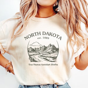 North Dakota Shirt, North Dakota Comfort Colors®, Home State Tee, North Dakota Gift, North Dakota Apparel, North Dakota Clothes, Hiking