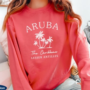 Aruba Sweater, Caribbean Comfort Colors® Sweatshirt, Aruba Island Gift, Beach Outfit, Honeymoon Outfit, Caribbean Cruise, Aruba Vacation