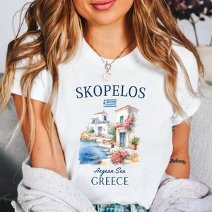 Skopelos TShirt, Skopelos Greece Shirt, Unisex Soft T-Shirt, Skopelos Island Gift, Skopelos Trip Tee, Skopelos Travel Outfit, Greek Islands