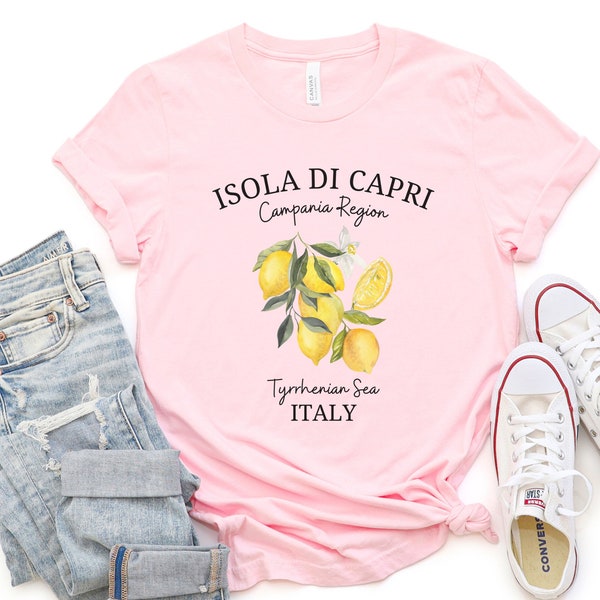 Capri Italy Shirt, Capri Island Tshirt, Amalfi Lemons, Southern Italy T-Shirt, Capri Lemon Gift, Soft Crewneck, Capri Italy Outfit