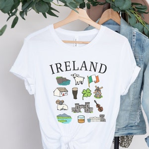 Ireland Shirt, Ireland Landmarks TShirt, Irish Clothing, Ireland Travel Gift, Patricks Day, Ireland Irish Roots Apparel, Trendy St Pattys