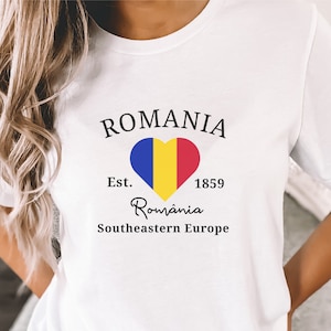 Romania Shirt, Romanian Flag T-Shirt, Unisex Romania Tee, From Romania, I Love Romania, Softstyle Romania Crewneck, Romania Gift