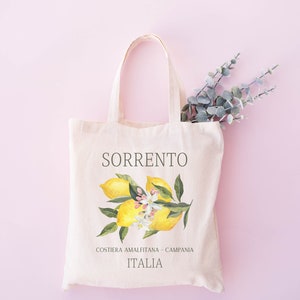 Sorrento Tote • Cotton Canvas • Sorrento Lemons Bag • Cute Italia Vintage Style • Reusable Shoulder Bag • Sorrento Italy Gift for Her