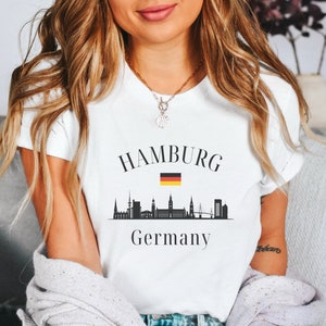 Hamburg Shirt, Unisex Softstyle Tee, Germany T-Shirt, Hamburg Skyline TShirt, Hamburg City Trip Gift, Hamburg Souvenir