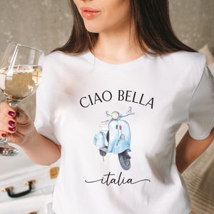 Ciao Bella Italia Shirt • Unisex Soft TShirt • Cute Italian Vespa Tee • Italian Vintage Style Shirt • Trendy Aesthetic Italy Shirt
