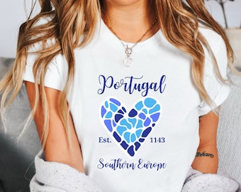 Portugal Shirt, Portugal TShirt, Mediterranean Mosaic Blue Tiles, Portugal Trip T-Shirt, Portugal Travel, Portugal Gift, Portugal Vacation