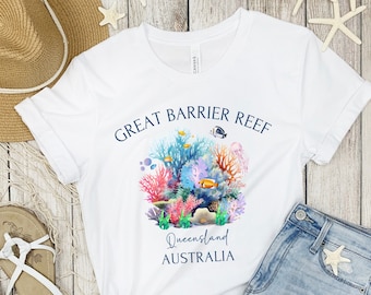 Great Barrier Reef Shirt, Queensland TShirt, Diving Trip, Coral Reef, Unisex Softstyle Tee, Australia Vacation T-Shirt, Coral Sea Gift