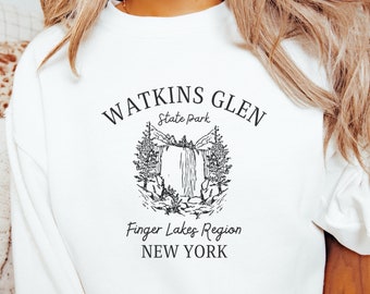 Watkins Glen Sweatshirt, Unisex Finger Lakes Sweater, Watkins Glen Gift, Seneca Lake Travel, State Park Clothes, Watkins Glen Trip