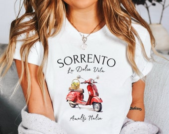 Sorrento TShirt, Sorrento Italy Shirt, Sorrento Trip, Cute Amalfi Clothes, Amalfi Outfit, Italy Travel Outfit, Amalfi Crewneck, Red Vespa