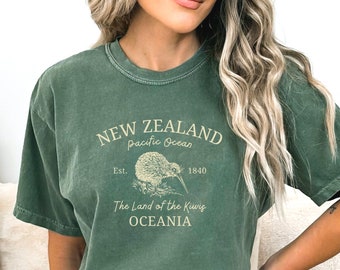 New Zealand TShirt, New Zealand Comfort Colors® Tee, New Zealand Clothes, New Zealand Apparel, New Zealand Travel, New Zealand Kiwi Bird