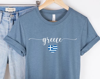 Greece Tee, Cute Greek Flag Shirt, Unisex Soft T-Shirt, Minimalistic Greece TShirt, Greek Heritage, Greece Travel, Greece Clothes