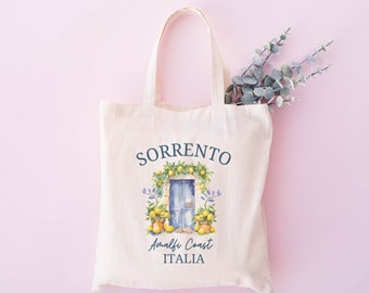 Sorrento Tote, Cotton Canvas, Sorrento Lemons Bag, Cute Italia Vintage Style, Reusable Shoulder Bag, Sorrento Souvenir, Italy Gift for Her