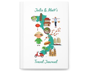 Vietnam Travel Journal • Custom Vacation Notebook • Personalized Trip Planner • Vietnam Map Sketchbook • Custom Vacation Diary • Memory Book