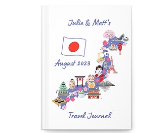 Japan Travel Journal • Custom Vacation Notebook • Personalized Trip Planner • Japan Map Sketchbook • Holiday Diary • Memory Book