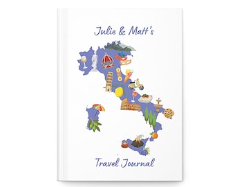 Italy Travel Journal • Custom Vacation Notebook • Personalized Trip Planner • Italy Map Sketchbook • Custom Vacation Diary • Memory Book