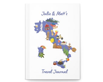 Italy Travel Journal • Custom Vacation Notebook • Personalized Trip Planner • Italy Map Sketchbook • Custom Vacation Diary • Memory Book