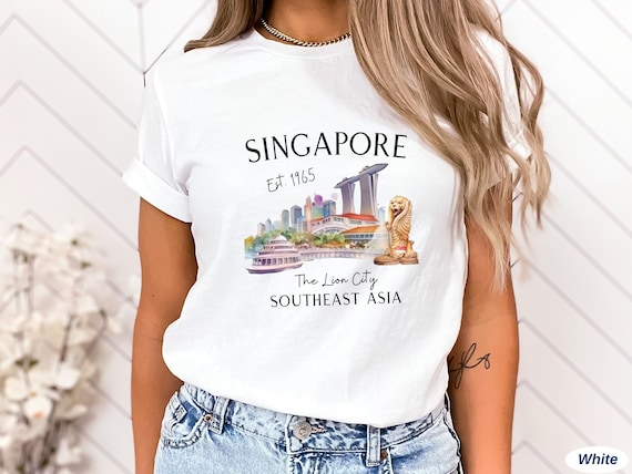 Singapore Shirt, Singapore Trip Tshirt, Softstyle Tee, Watercolor