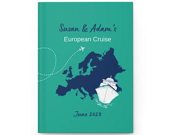 Personalized European Cruise Journal • Custom River Cruise Planner • Vacation Notebook with Europe Map • Hardcover