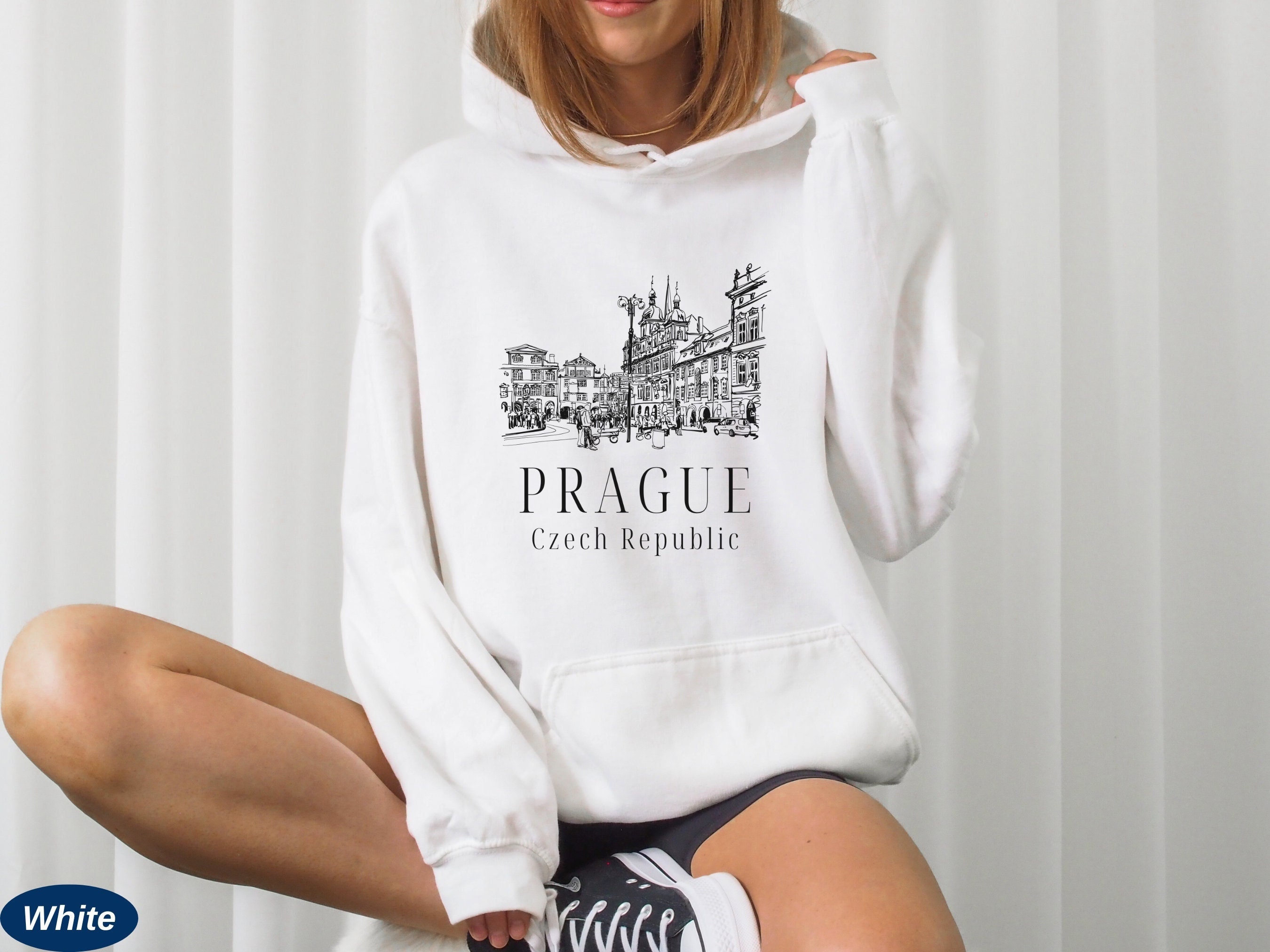 Cute Prague Hoodie, Prague Sweatshirt, Unisex Hooded Sweater, Soft Prague Pullover, Czech Republic Travel, Prague Trip, Prague Clothes