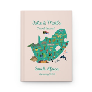 South Africa Travel Journal, Custom Vacation Notebook, Personalized Trip Planner, Cape Town Trip, South Africa Gift, South Africa Souvenir