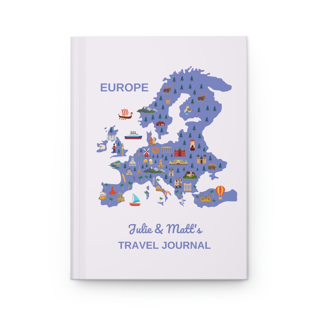 Europe Travel Journal, Custom Vacation Notebook, Personalized Trip