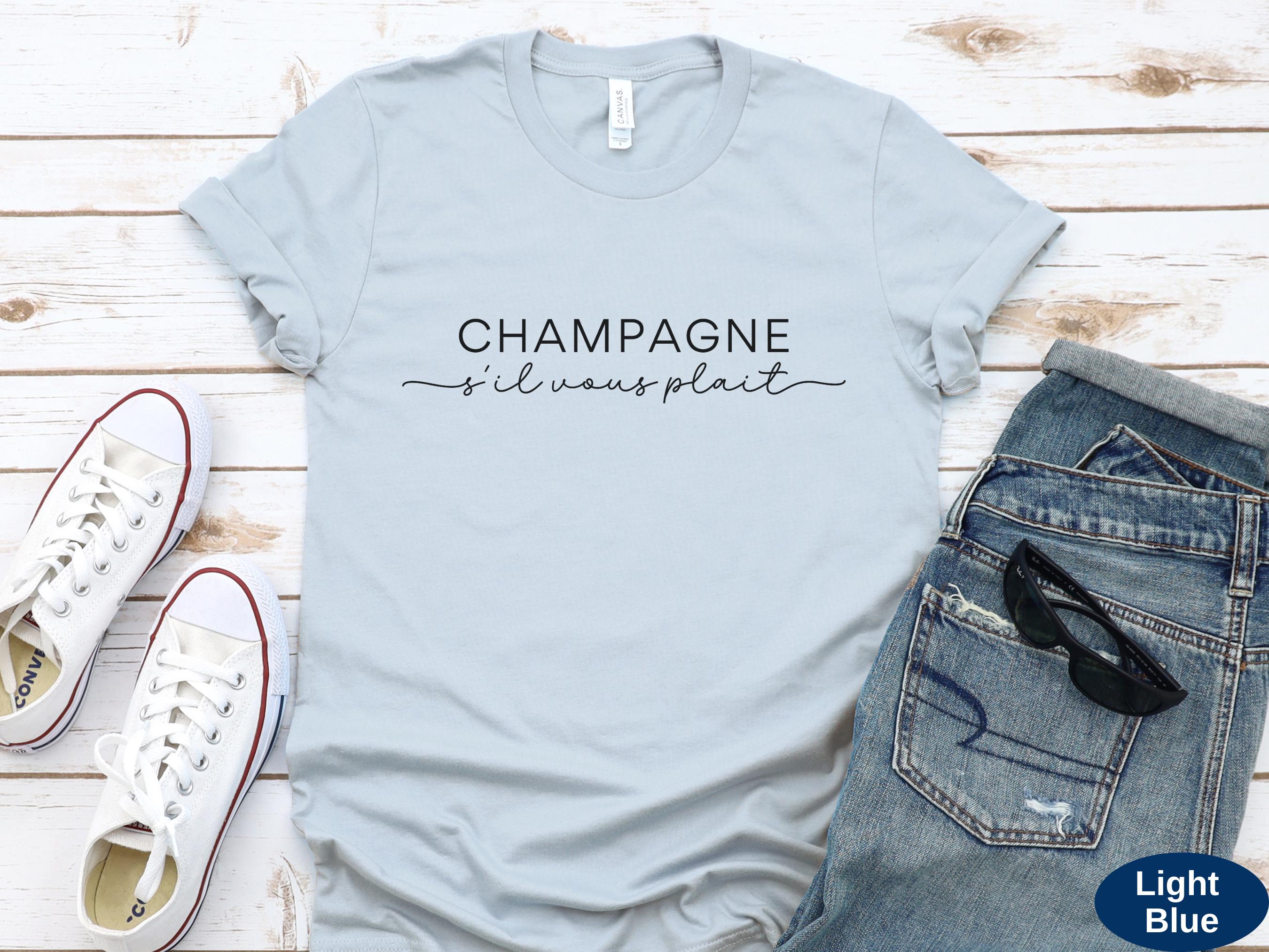 Champagne Please Shirt • French Tshirt • Minimalist • Oversized Tee for ...