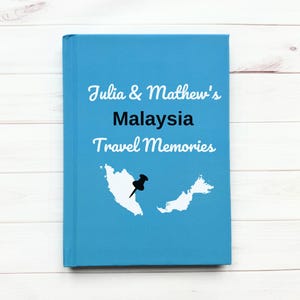 Malaysia Travel Journal • Personalized Trip Planner • Notebook with Name • Custom Vacation Diary • Kuala Lumpur • Borneo