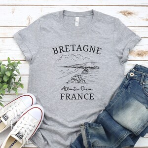 Bretagne Shirt, Brittany TShirt, Unisex Softstyle Tee, French Coastline, Cute Bretagne France T-Shirt, Bretagne Souvenir, Brittany Gift Athletic Heather