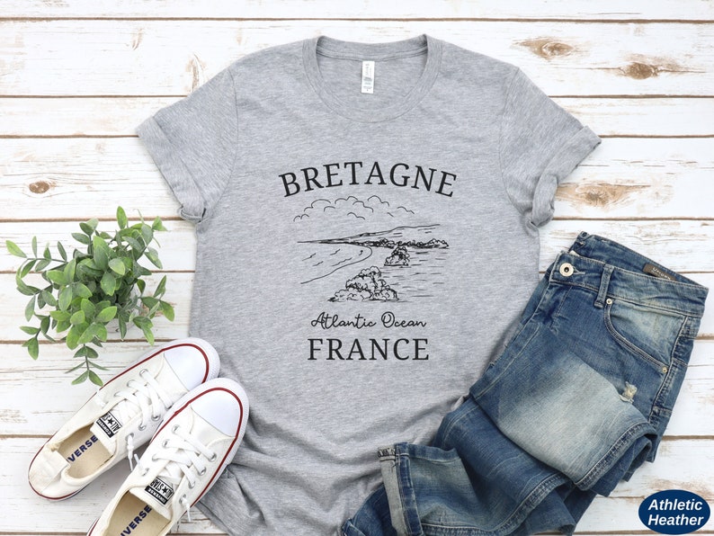 Bretagne Shirt, Brittany TShirt, Unisex Softstyle Tee, French Coastline, Cute Bretagne France T-Shirt, Bretagne Souvenir, Brittany Gift Athletic Heather