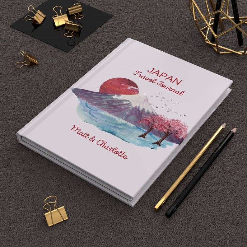 Custom Japan Travel Journal • Mount Fuji Vacation Notebook • Cherry Blossom • Personalized Trip Planner • Sketchbook • Diary • Memory Book afbeelding 6