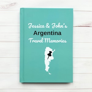 Argentina Travel Journal • Personalized Trip Planner • Notebook with Name • Custom Vacation Diary • Honeymoon • Gift For Couple