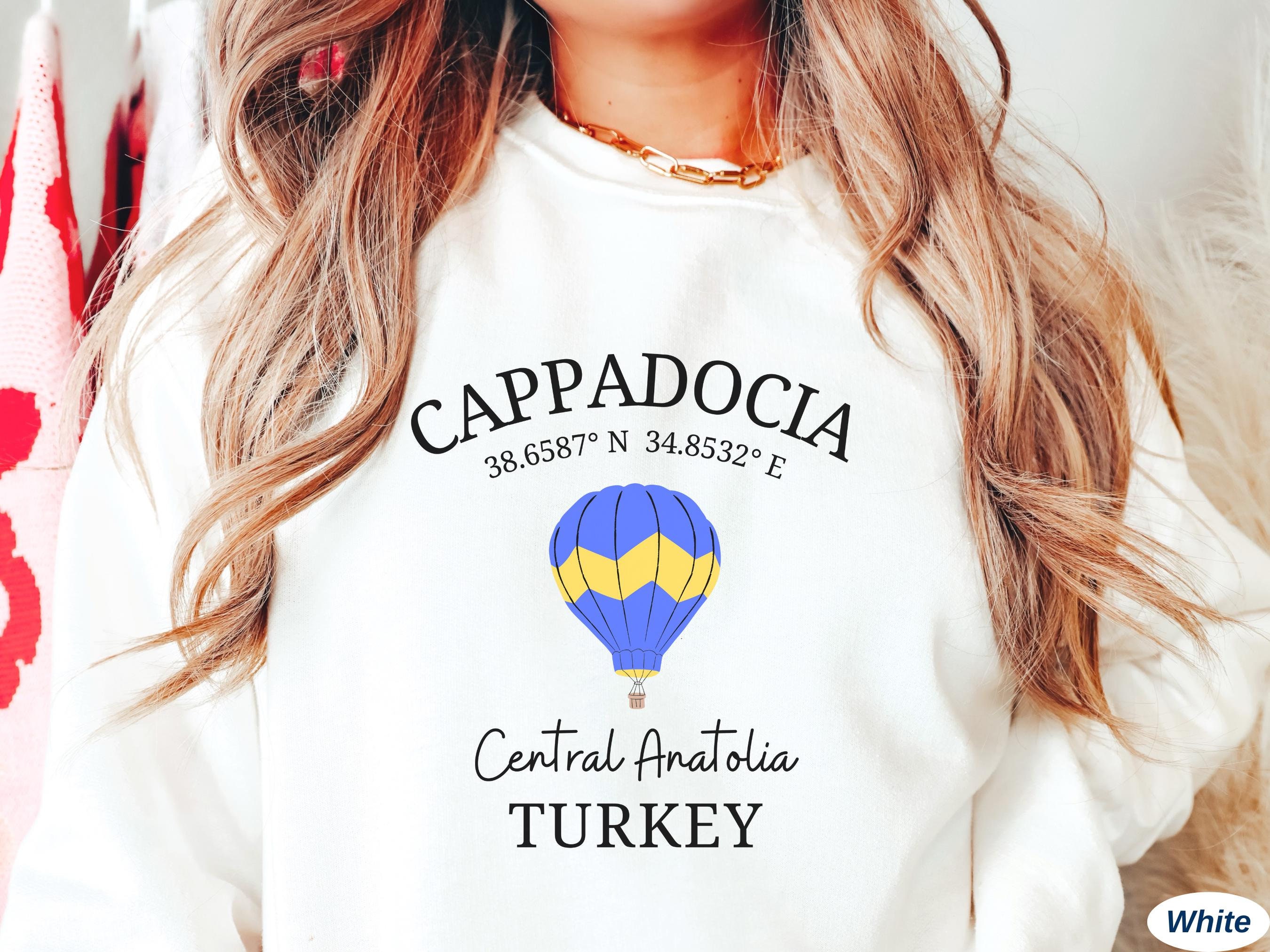Cappadocia Sweater, Turkey Sweatshirt, Unisex Pullover, Turkey Trip Souvenir, Cute Crewneck, Hot Air Balloon, Cappadocia Gift