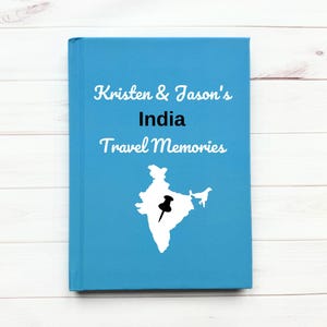 India Travel Journal • Personalized Trip Planner • Notebook with Name • Custom Vacation Diary • Mumbai • Delhi • Goa